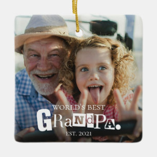 Adorno De Cerámica El Mejor Abuelo del Mundo Establecido Regalo Para