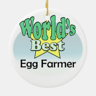 Adorno De Cerámica El mejor agricultor de huevos del mundo