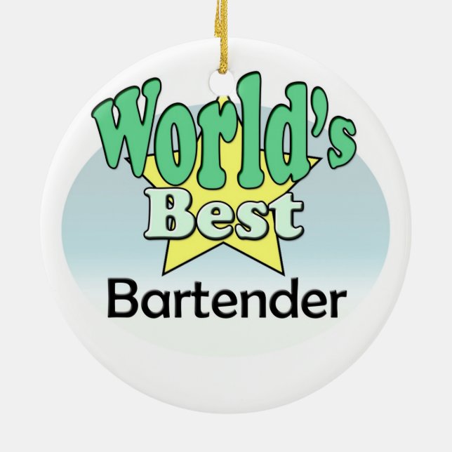 Adorno De Cerámica El mejor Bartender del mundo (Atrás)