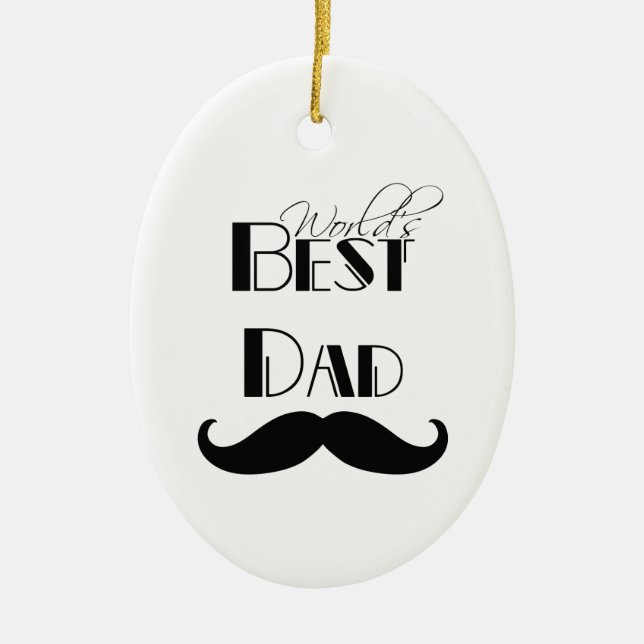 Adorno De Cerámica El mejor bigote de papá del mundo (Frente)