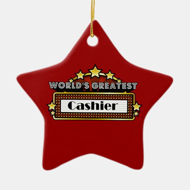 Adorno De Cerámica El mejor cajero del mundo (Frente)