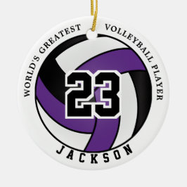 Adorno De Cerámica El mejor jugador de voleibol del mundo, morado y n