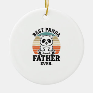 Adorno De Cerámica El Mejor Padre Panda Vintage Diseño de Camiseta de