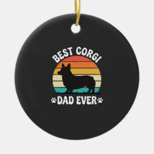 Adorno De Cerámica El Mejor Papá Corgi Retro Perro