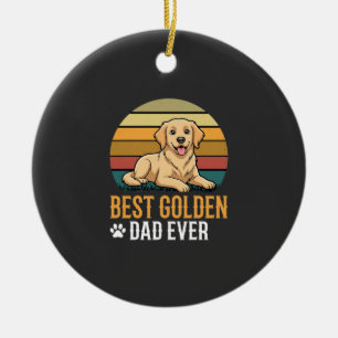 Adorno De Cerámica El mejor papá de Golden Retriever Retro Perro