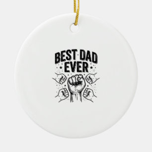 Adorno De Cerámica El Mejor Papá del Mundo Puño en Alto Diseño de Cam