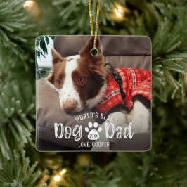 Adorno De Cerámica EL MEJOR PERRO DEL MUNDO DAD 2 Fotos Papel Imprimi