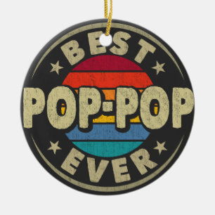 Adorno De Cerámica El mejor regalo del Día del Abuelo Vintage del Pop