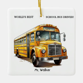 Adorno De Cerámica El mejor regalo para conductores escolares del mun