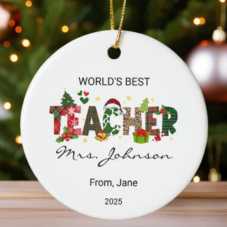 Adorno De Cerámica El mejor regalo para los Navidades de profesores d