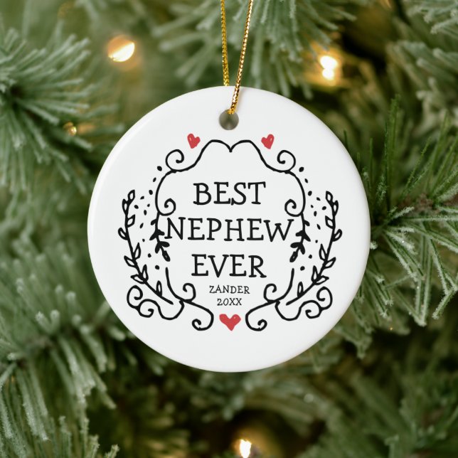 Adorno De Cerámica El mejor sobrino del regalo personalizado del tío  (Árbol)
