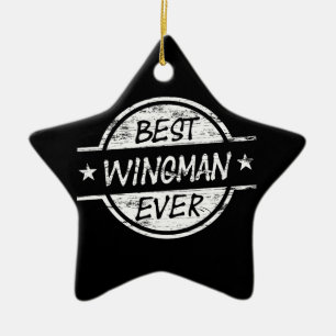 Adorno De Cerámica El mejor Wingman siempre blanco