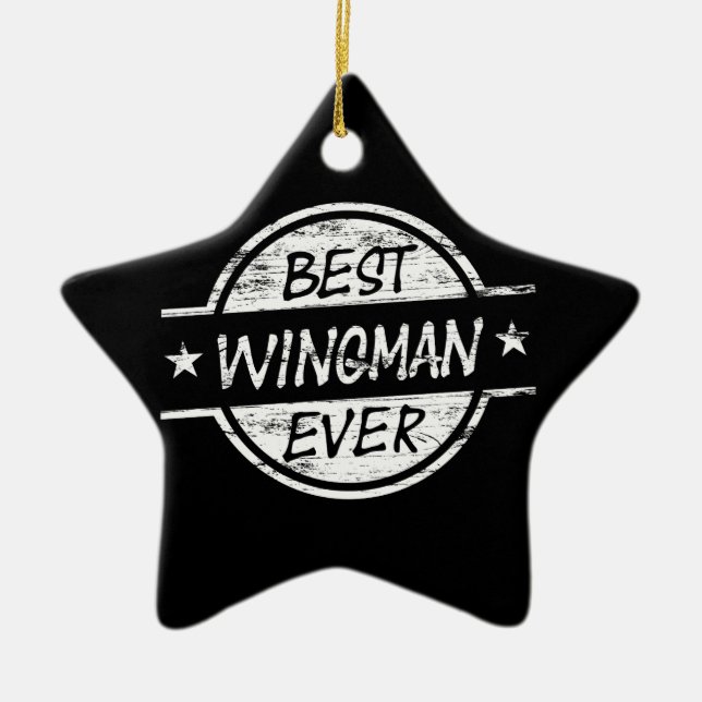Adorno De Cerámica El mejor Wingman siempre blanco (Frente)