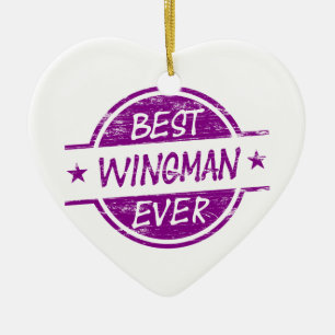 Adorno De Cerámica El mejor Wingman siempre púrpura