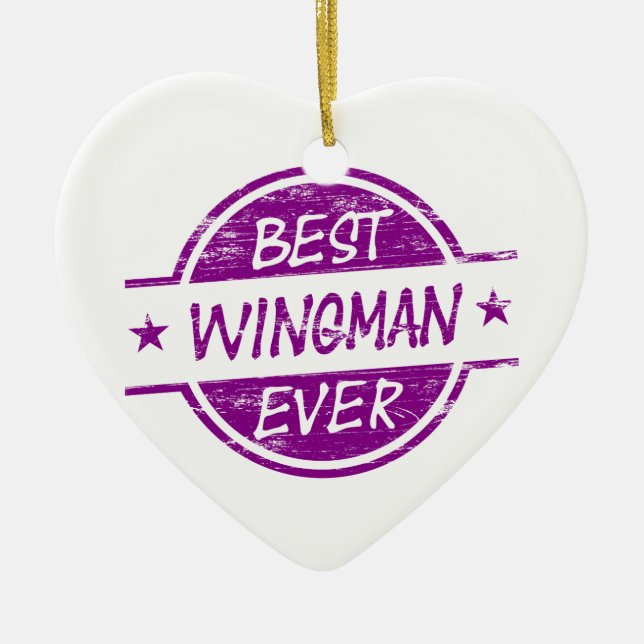 Adorno De Cerámica El mejor Wingman siempre púrpura (Frente)