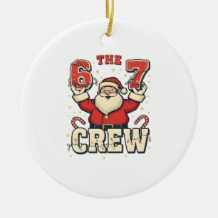 Adorno De Cerámica El meme divertido de Santa de Navidad del equipo 6