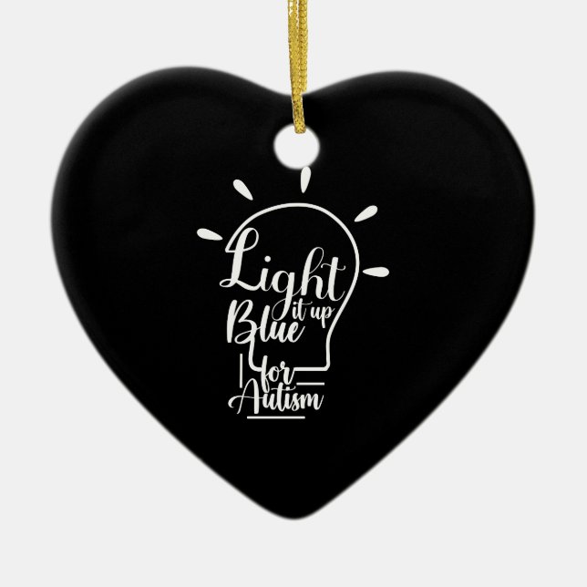 Adorno De Cerámica El mes de la conciencia del autismo ayuda a ilumin (Frente)