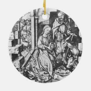 Adorno De Cerámica El nacimiento de Jesús (por Martin Schongauer)