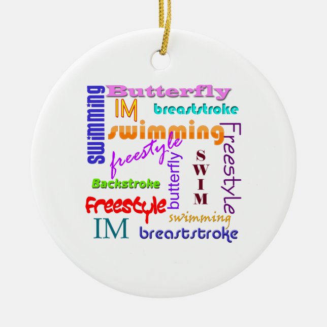 Adorno De Cerámica El nadar por todas partes (Frente)