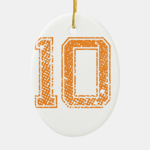 Adorno De Cerámica El naranja se divierte el número 10.png de Jerzee