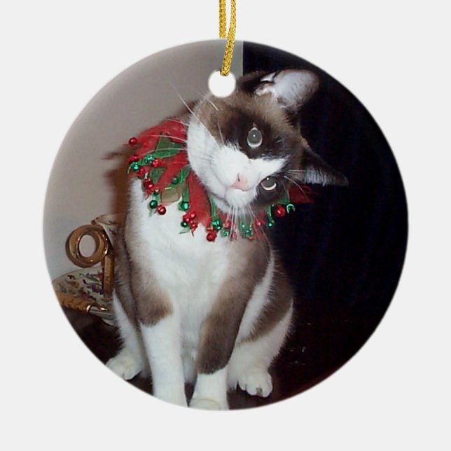 Adorno De Cerámica El navidad de Latte (Frente)