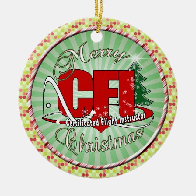 Adorno De Cerámica El NAVIDAD del CFI certificó al instructor del (Frente)