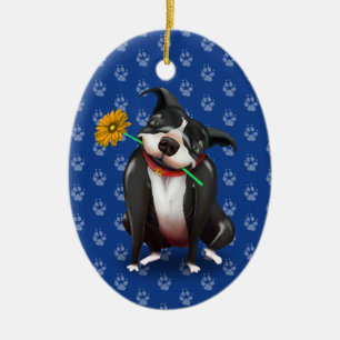 Adorno De Cerámica El navidad lindo del amante del perro adorna el