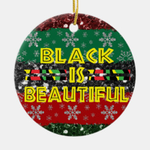 Adorno De Cerámica El negro es un bello árbol de Navidad de colores a