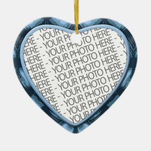 Adorno De Cerámica El ornamento, corazón, añade su propia foto y