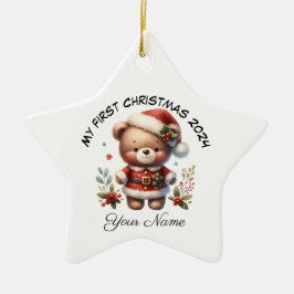 Adorno De Cerámica El oso de Santa Teddy personalizado en primera Nav