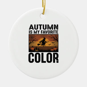 Adorno De Cerámica El Otoño Es Mi Color Favorito Diseño De Bruja De H