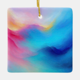 Adorno De Cerámica El paisaje marino rosa y azul "Shroudglen".