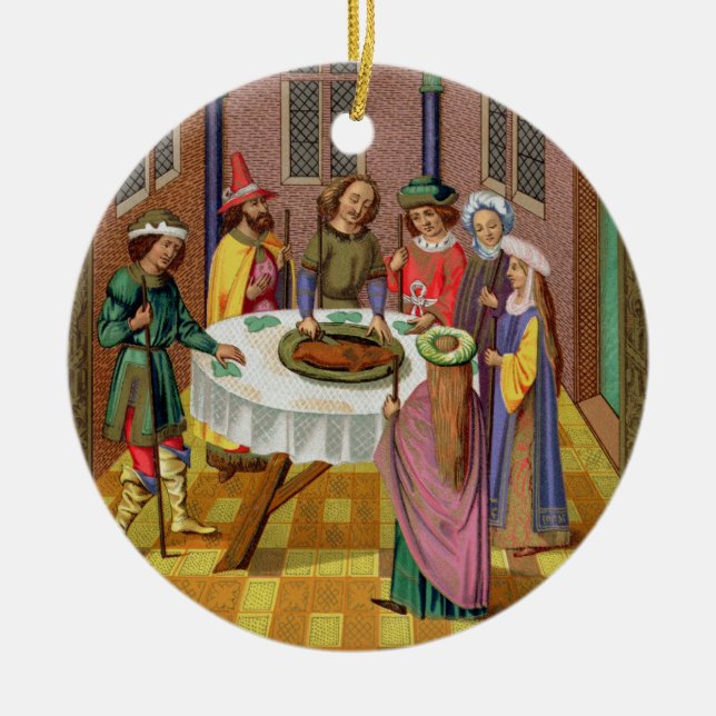 Adorno De Cerámica El Passover de los judíos, facsímil de un siglo XV (Frente)