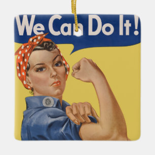 Adorno De Cerámica El patriótico vintage Rosie the Riveter, ¡Podemos 