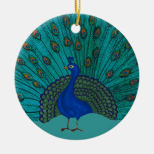 Adorno De Cerámica El pavo real