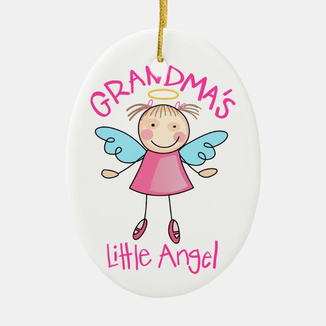 Adorno De Cerámica El pequeño ángel de la abuela (Frente)