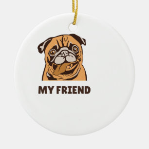 Adorno De Cerámica El perro es mi amigo