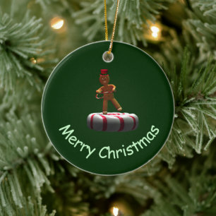 Adorno De Cerámica El Personalizado bailarín Gingerbread Man