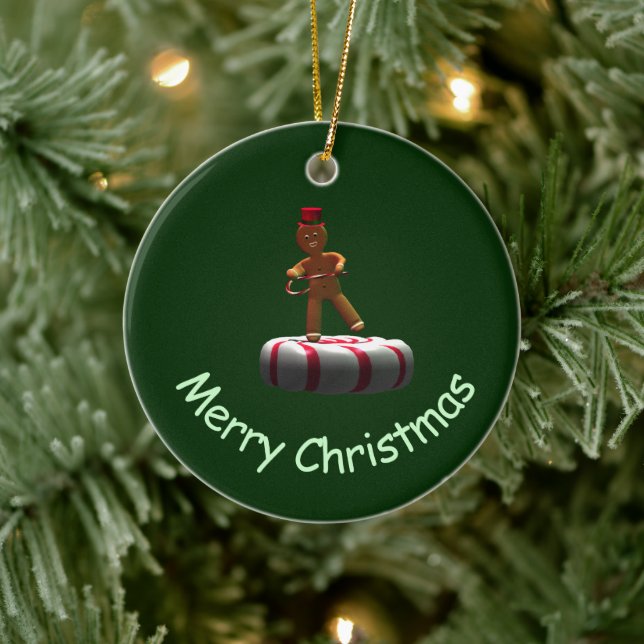Adorno De Cerámica El Personalizado bailarín Gingerbread Man (Árbol)