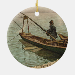 Adorno De Cerámica El pescador (por Max Kurzweil)