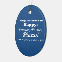 Adorno De Cerámica El piano me hace feliz