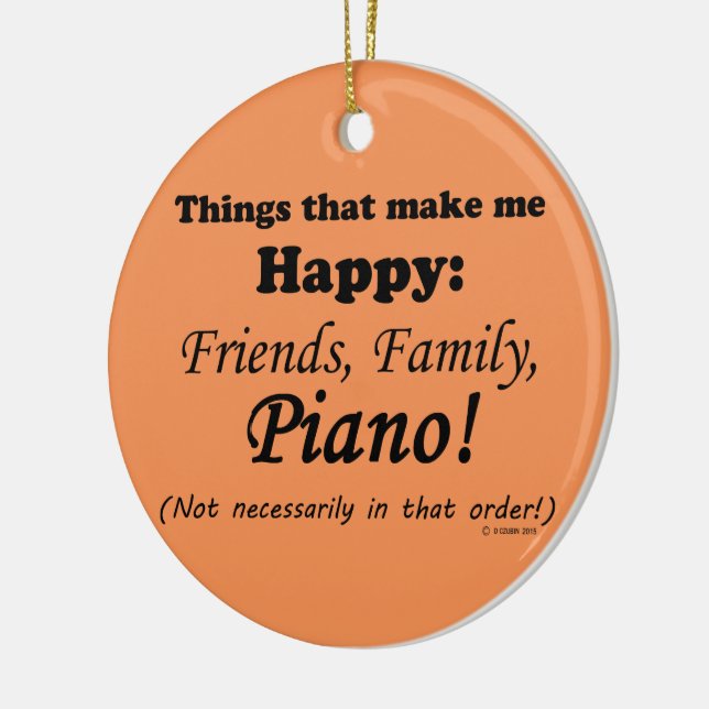 Adorno De Cerámica El piano me hace feliz (Izquierda)