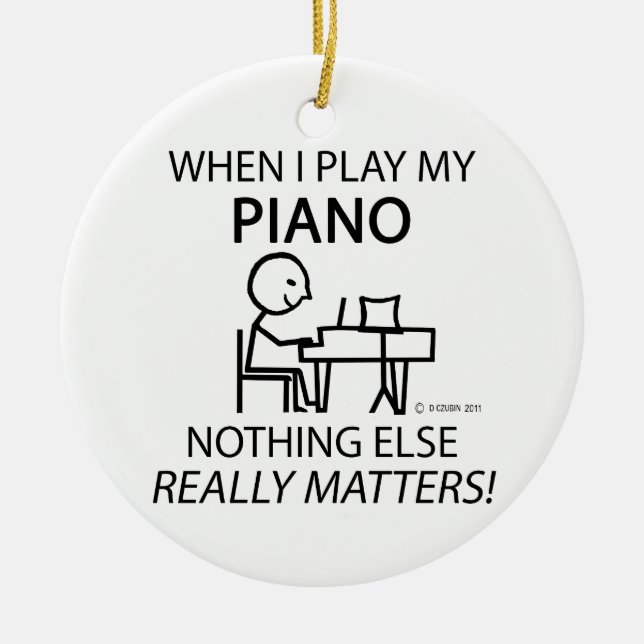 Adorno De Cerámica El piano nada más importa (Frente)