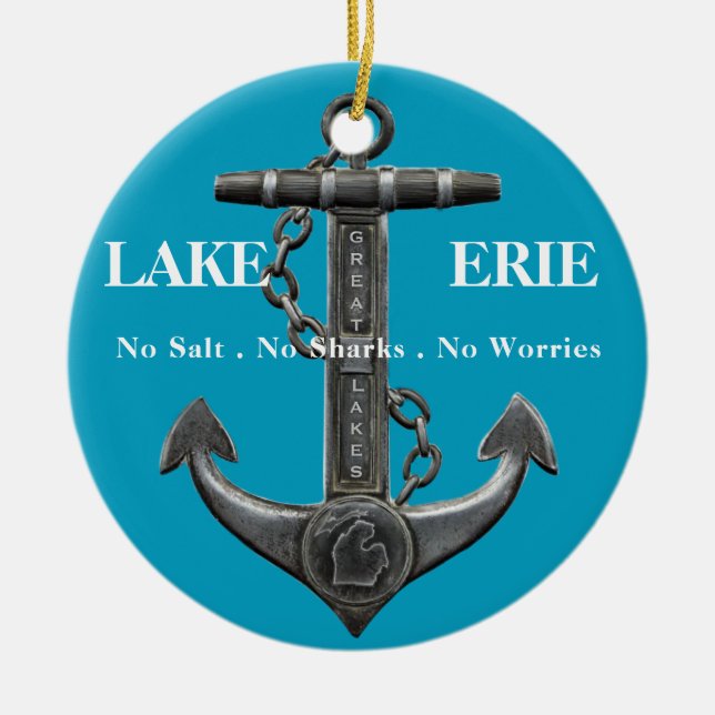 Adorno De Cerámica El pirata ancestral del lago Erie Patriotic (Frente)