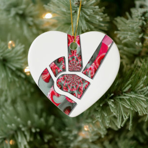 Adorno De Cerámica El poder en la palma: El saludo de los dos dedos