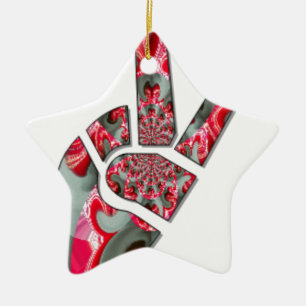 Adorno De Cerámica El poder en la palma: El saludo de los dos dedos