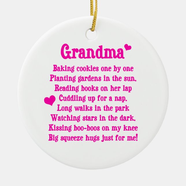 Adorno De Cerámica El poema de la abuela (Frente)