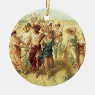 Adorno De Cerámica El poeta Anacreon (570-485 A.C.) con sus musas,