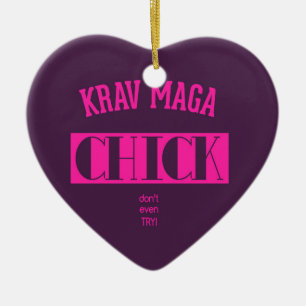 Adorno De Cerámica El polluelo de Krav Maga - incluso no intenta