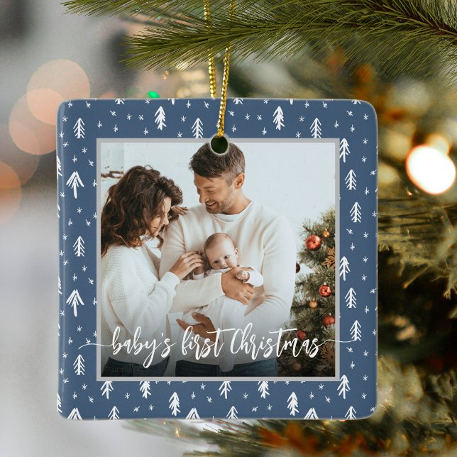 Adorno De Cerámica El primer azul de Navidad del bebé (Subido por el creador)